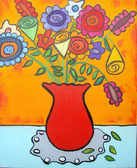 FLORES DEL DIA Oil Canvas Floral Painting