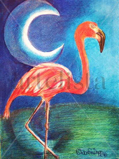 flamingo Mixed Media