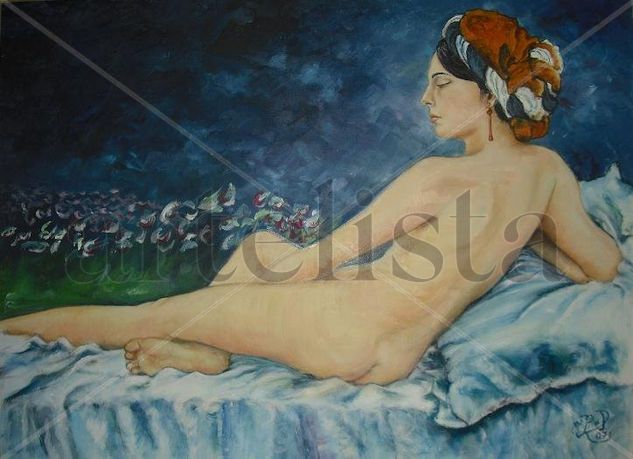 El sueño de la odalisca Oil Canvas Nude Paintings