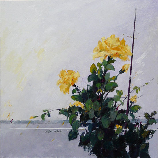 1005 dos rosas amarillas  40 x 40 