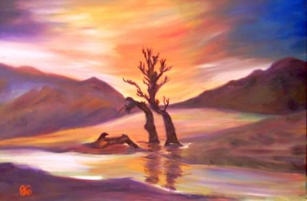 Atardecer Oil Panel Landscaping