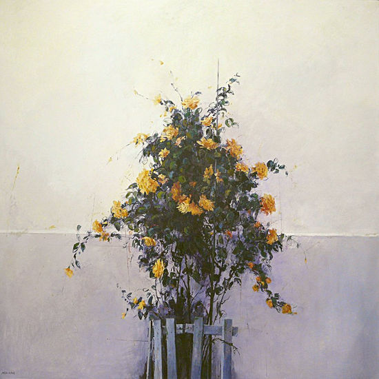 0989 rosal amarillo 180 x 180 Oil Panel Floral Painting