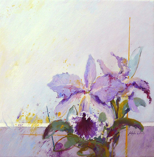 1081 orquideas en violeta I  40 x 40 