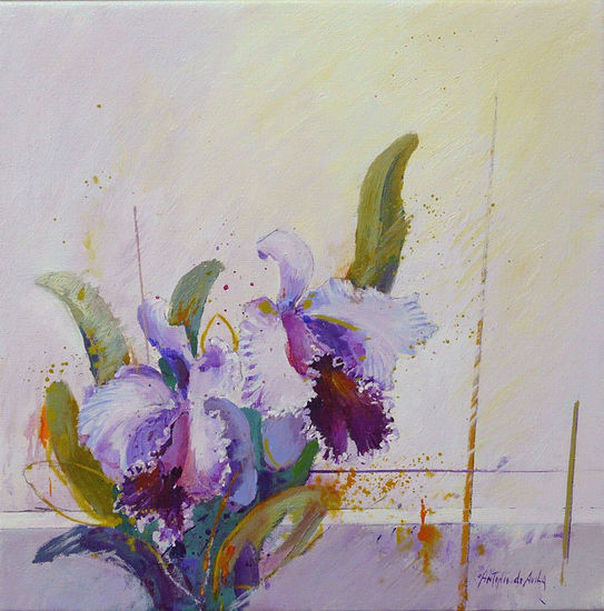 1082 orquideas en violeta II  40 x 40 