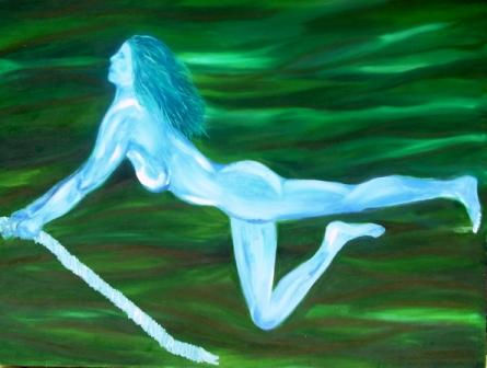 En azul Oil Panel Nude Paintings