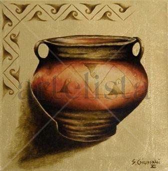 N°35-De Nuestra Tierra XVII-Oro Oil Textile Still Life Paintings