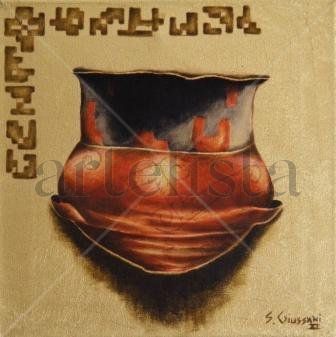 N°36-De nuestra tierra XVIII-Oro Oil Textile Still Life Paintings