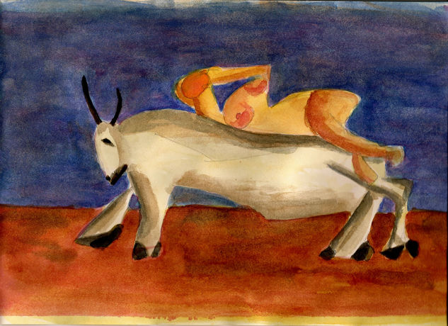 El rapto de Europa Watercolour Paper Figure Painting