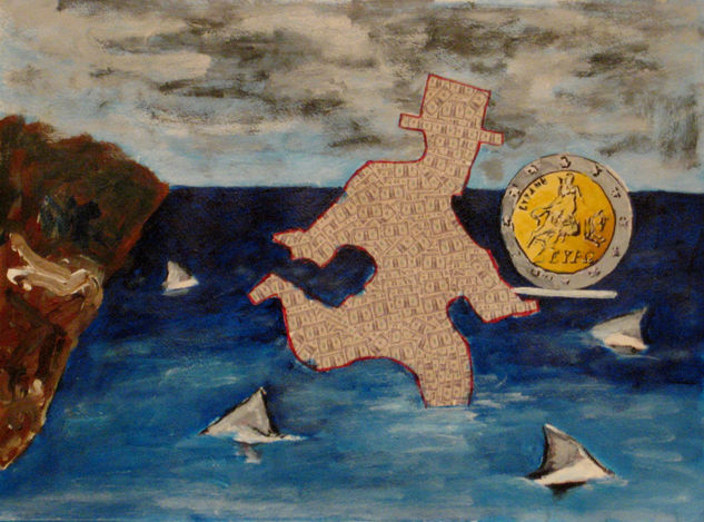 Crisis? What Crisis? El rapto de Europa Mixed media Paper Figure Painting