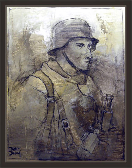 SOLDADOS-ALEMANES-ALEMANIA-WW2-GERMAN-SOLDIERS-PAINTINGS-PINTURAS-PINTOR-ERNEST DESCALS Oil Card Figure Painting