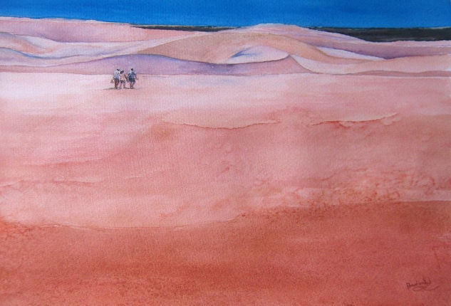 El desierto Acuarela Papel Paisaje