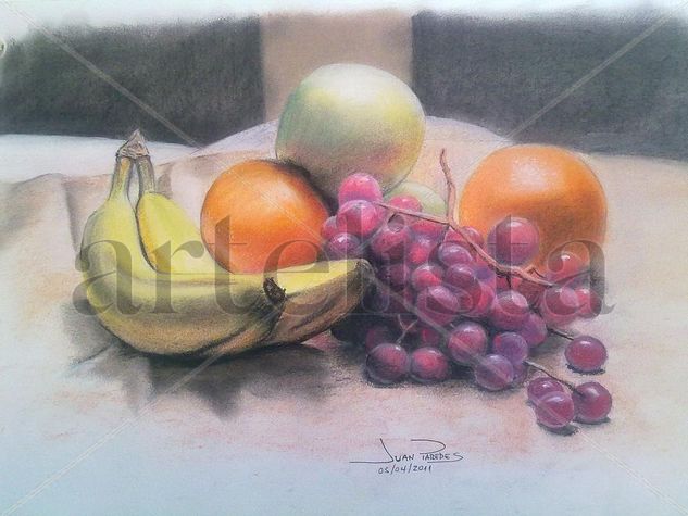 Frutas Pastel Paper Still Life Paintings