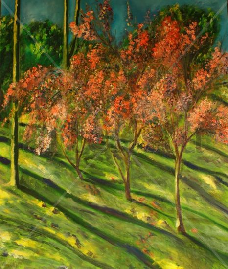 Trees with long shadows Oil Canvas Others