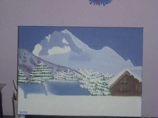 Blanco sobre nieve Oil Canvas Landscaping