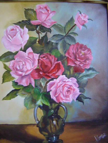 Flores II Oil Canvas Floral Painting