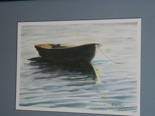 La barca en calma Watercolour Paper Marine Painting