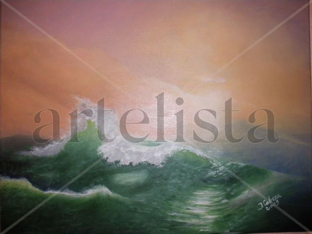 Tormenta al amanecer Oil Canvas Marine Painting