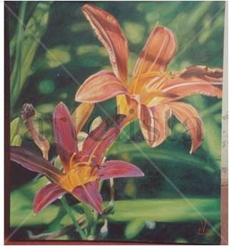 ramo de liliums Oil Canvas Floral Painting