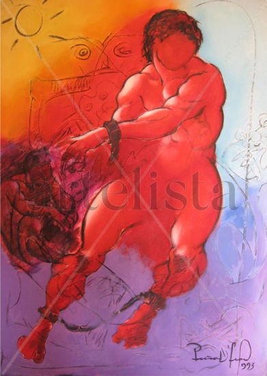 Hombre de Oro Oil Canvas Figure Painting