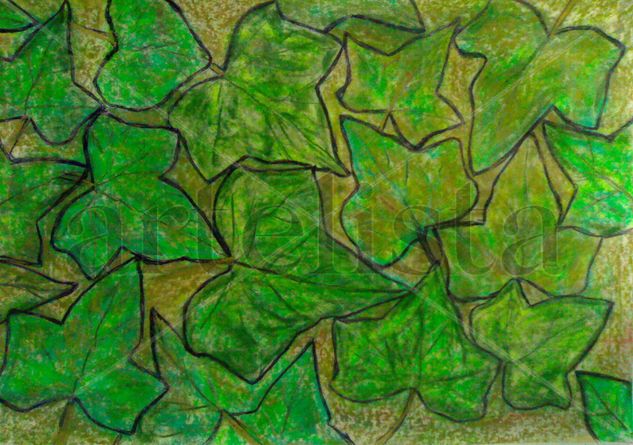 HOJAS VERDES Acrylic Card Floral Painting