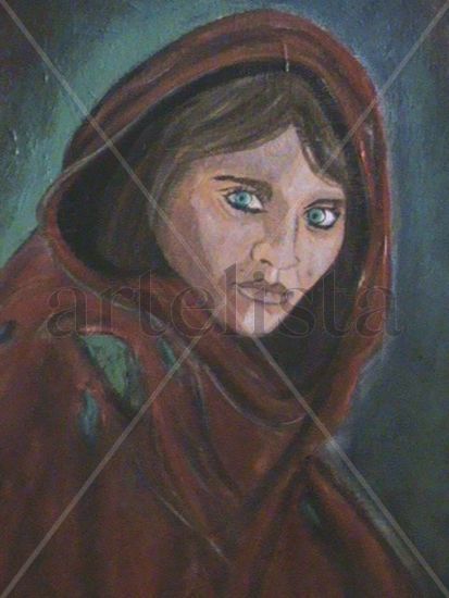 Sharbat Gula Acrylic Canvas Portrait