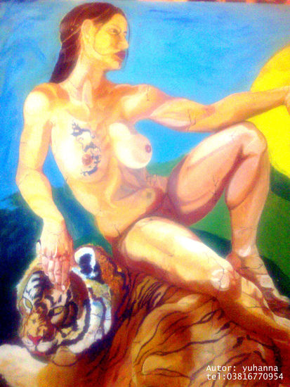 Sin poder para crear (diptico 1) Acrylic Panel Nude Paintings