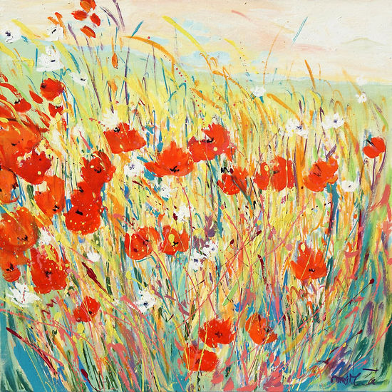 flores de verano Oil Canvas Landscaping