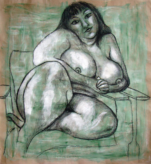 Sobre Peso Mixed media Paper Nude Paintings