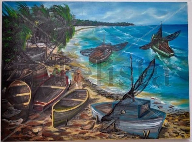 Paisaje Pescadores Oil Canvas Landscaping