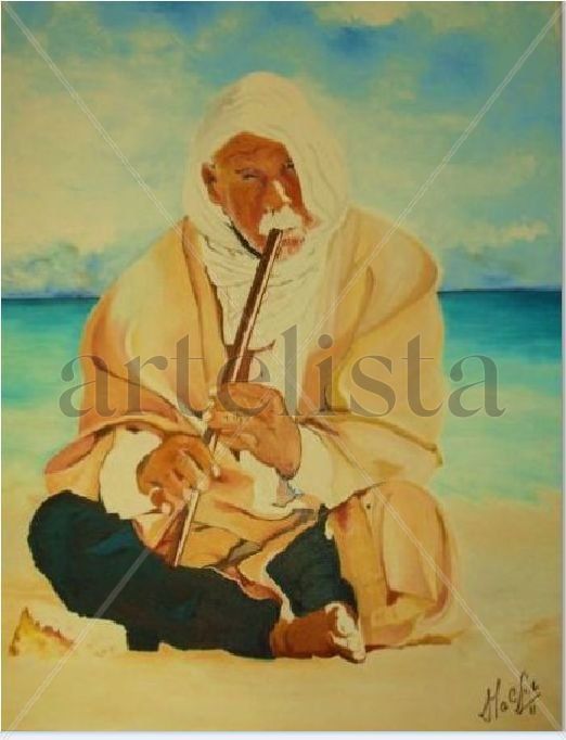 El flautista en la playa