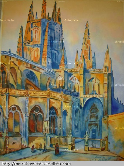 Catedral de Burgos Acuarela Papel Paisaje