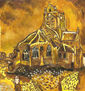 Iglesia de Auvers-sur-Oise en amarillo (Reproducción de Van Gogh)
