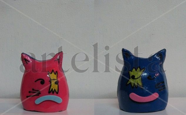 BLUEBERRY CAT Mixta Figurativa