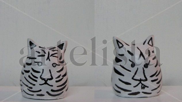 GATO-TIGRE BLANCO Mixta Figurativa