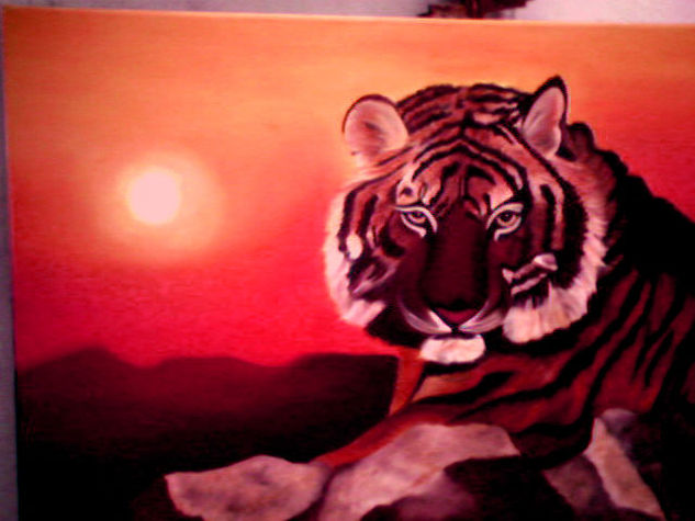 Atardecer en Malasia Oil Canvas Animals