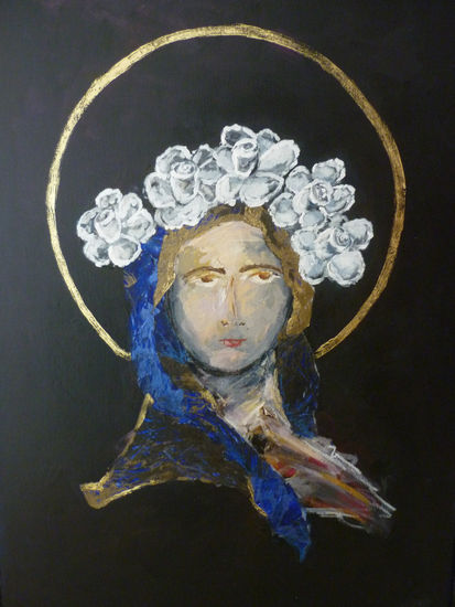 VIRGEN SANTA ROSALIA 50X70 MIXTA Mixed media Canvas Portrait