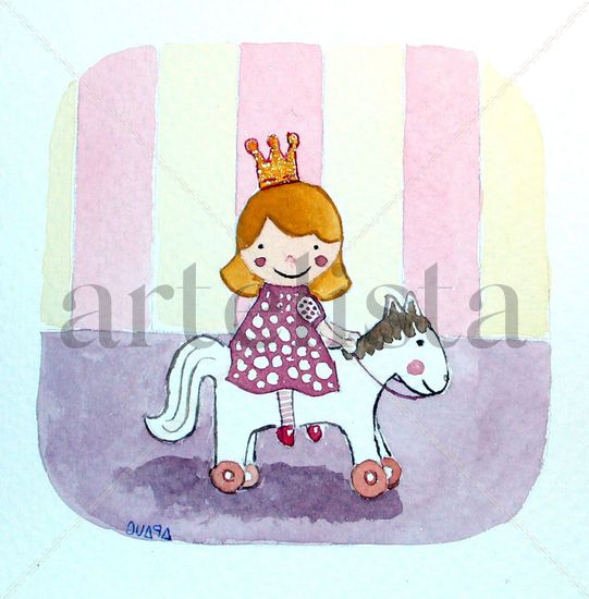 Princesa a caballo Watercolour Paper Others