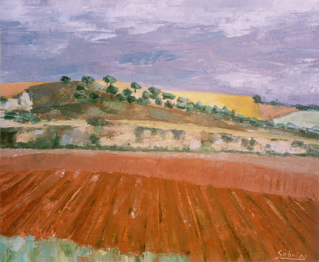 Ref. 332 Campos de Estella. 55 x 46 cm. Oil Panel Landscaping