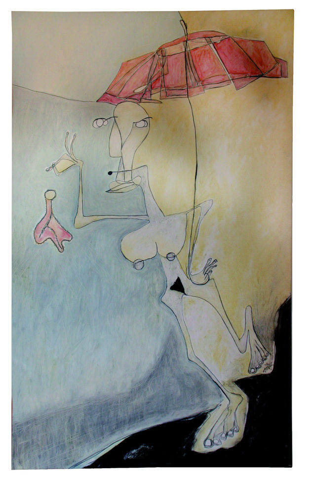 Mujer tirando un pañuelo / Woman dropping a tissue