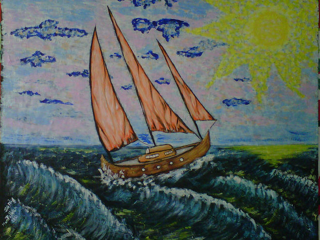 el regreso Oil Panel Marine Painting