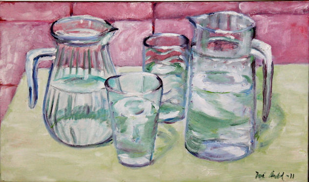 JARRAS Y VASOS Oil Canvas Still Life Paintings