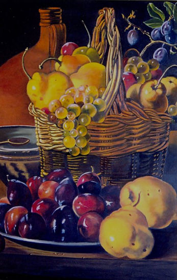 Canasto con frutas Oil Canvas Still Life Paintings