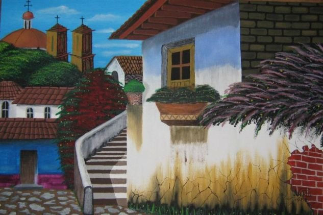 Buganvilias Oil Canvas Landscaping