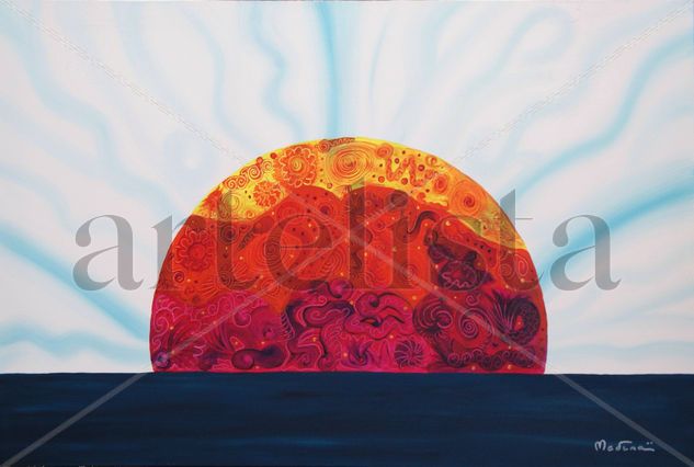 Atardecer en tres Acrylic Canvas Landscaping