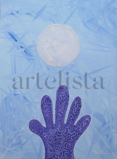 La mano y la luna Acrylic Canvas Others