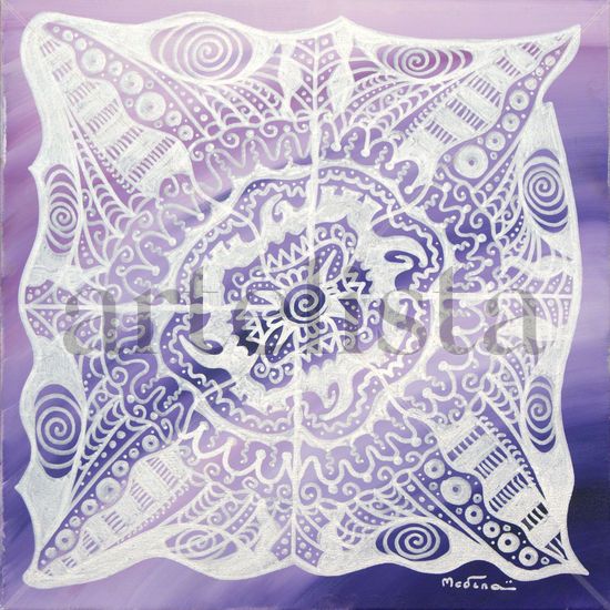 Mandala de plata Acrylic Canvas Landscaping