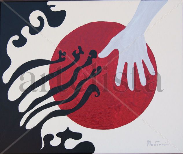 Mi mano en la luna II Acrylic Canvas Others