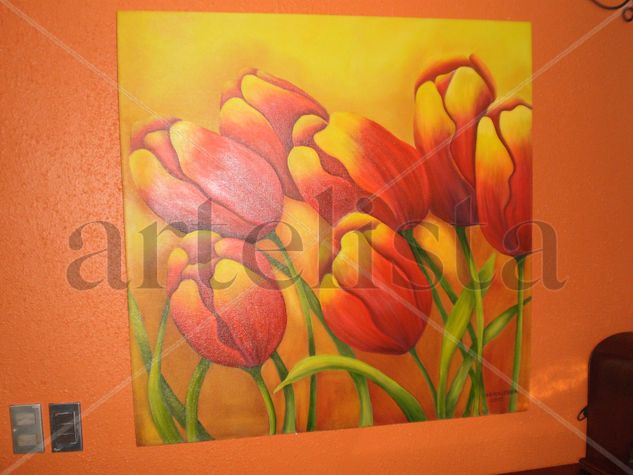 tulipanes Oil Canvas Floral Painting