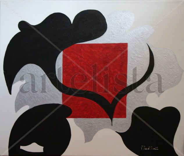 Rojo sobre plata Acrylic Canvas Others