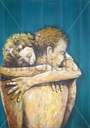 Abrazo II o Buen Final, 2009 Acrylic Canvas Figure Painting